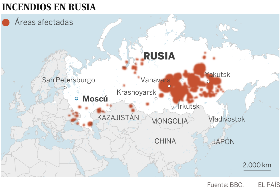 Tres millones de hectÃ¡reas de bosques arden en Rusia