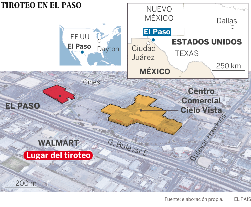 20 muertos y 26 heridos en un tiroteo en un centro comercial de El Paso (Texas)