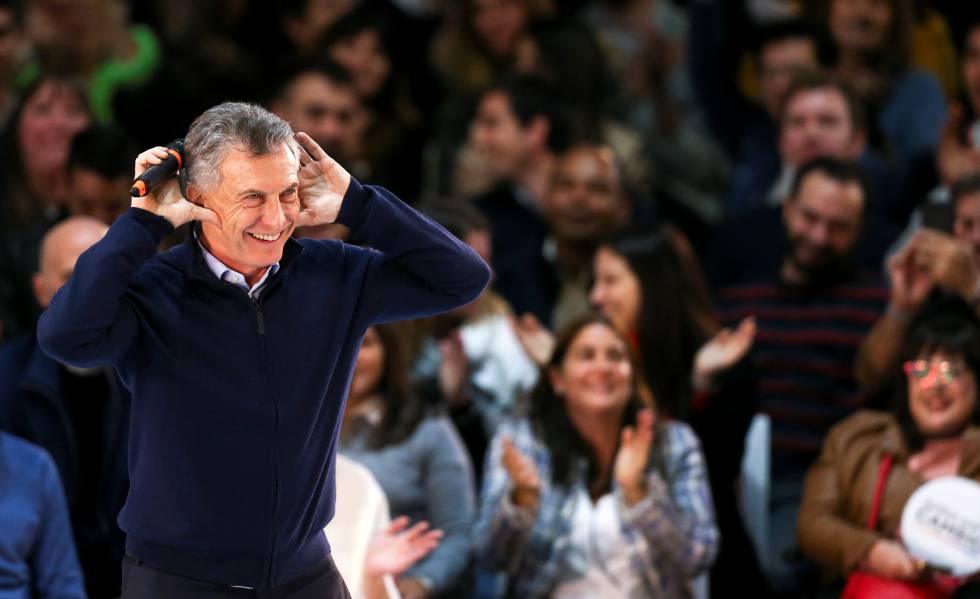Mauricio Macri participa este lunes de un mitin de campaÃ±a en Buenos Aires.