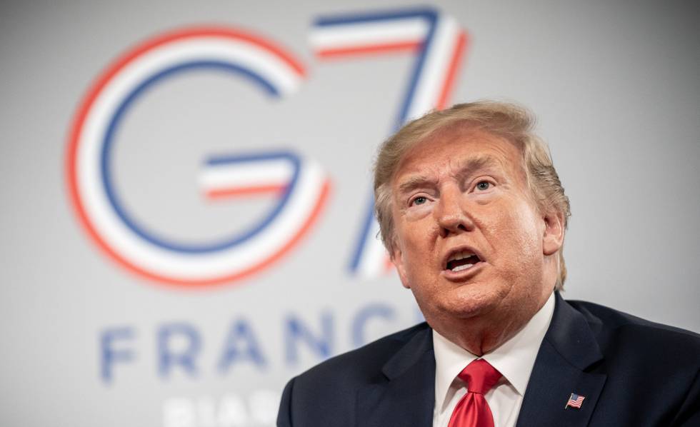 Donald Trump, este lunes en la cumbre del G7 en Biarritz (Francia).