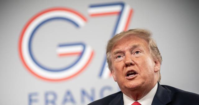 Donald Trump, este lunes en la cumbre del G7 en Biarritz (Francia).