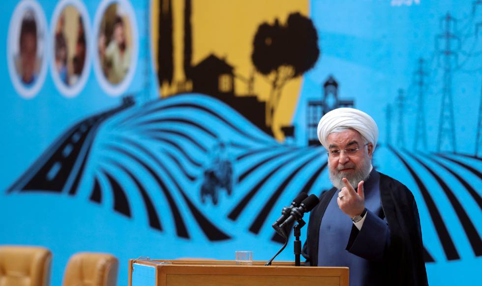 El presdente iranÃ, Hasan Rohani, durante su intervención del lunes en Teherán.
