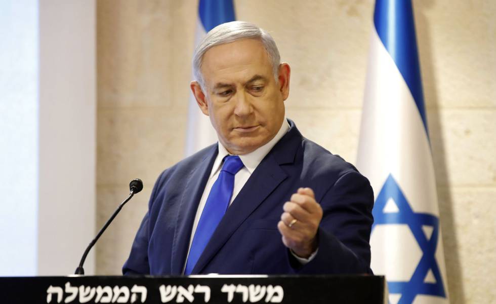 El primer ministro israelÃ­, Benjamin Netanyahu, en una rueda de prensa este lunes en JerusalÃ©n.