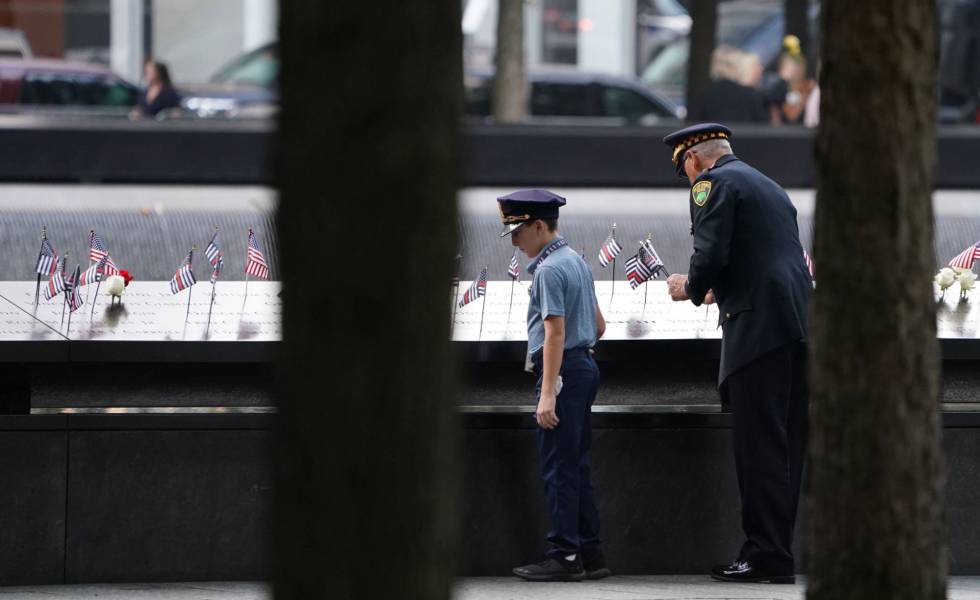 Monumento en memoria de las víctimas del 11-S en el Wolrd Trade Center.