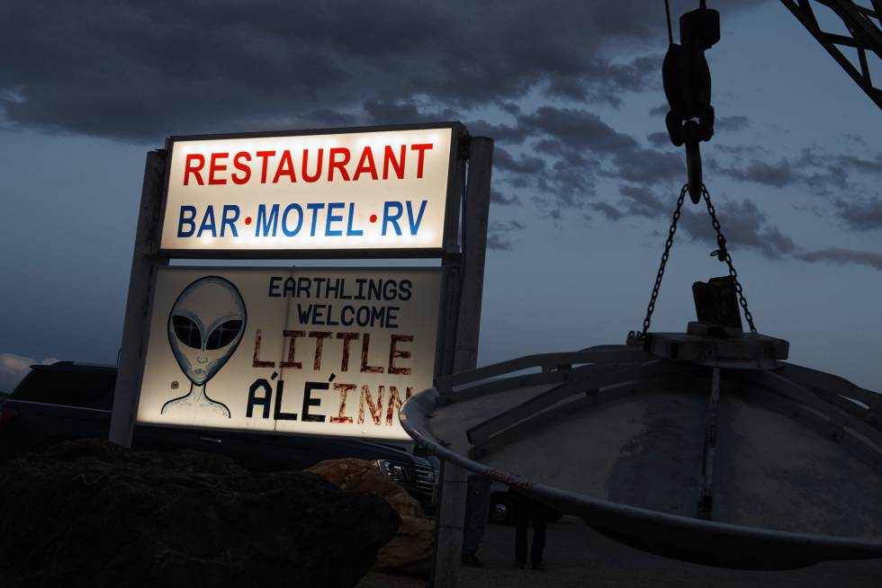 Cartel del motel Little A'Le'Inn, en Rachel (Nevada).