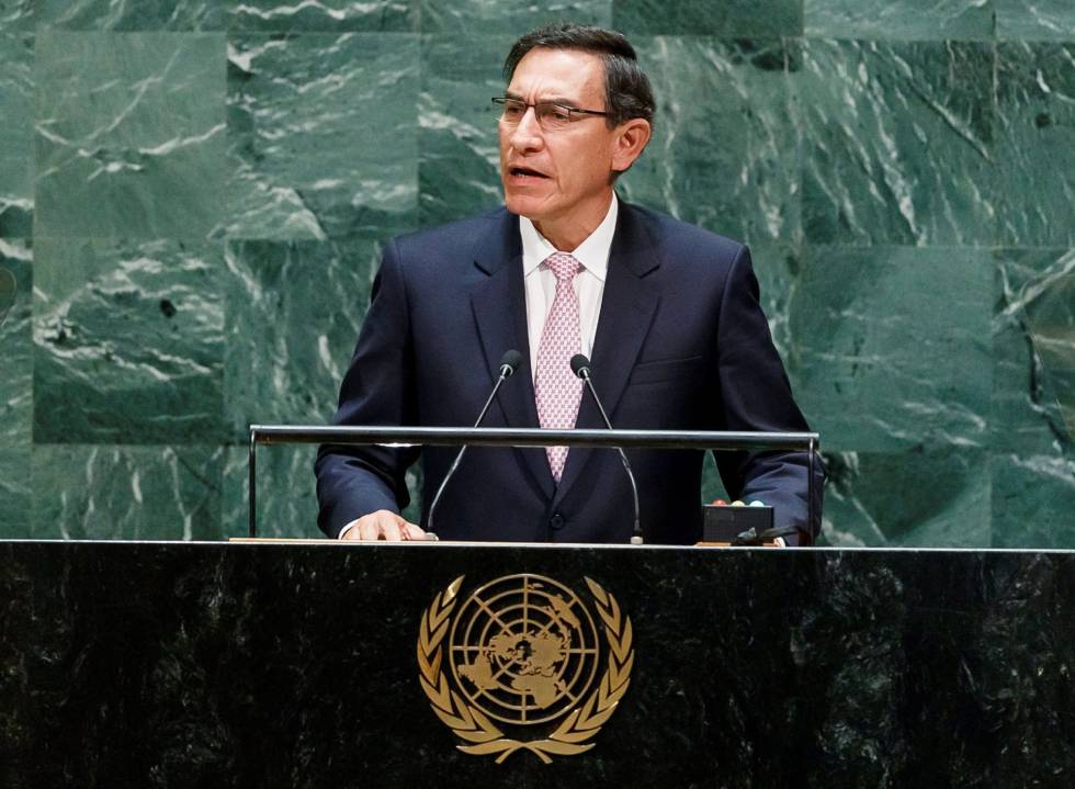 El presidente peruano, Martín Vizcarra, esta semana en la Asamblea General de la ONU en Nueva York.