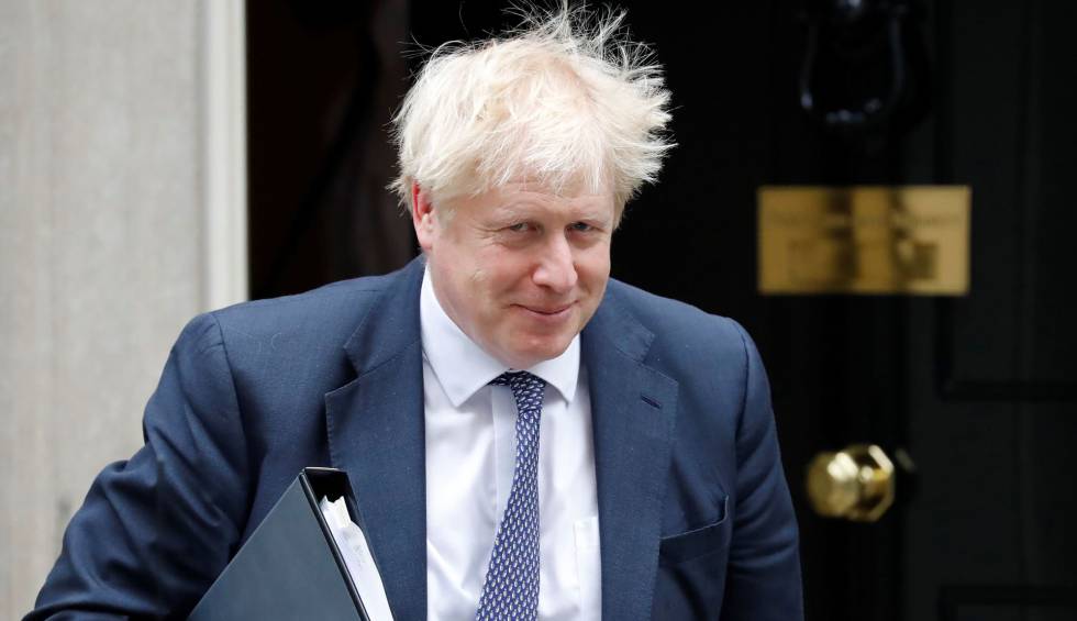 Boris Johnson, este miércoles, a la salida del 10 de Downing Street. 