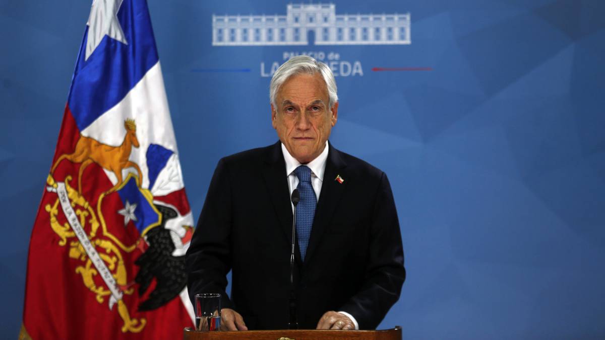 El presidente Sebastián Piñera en La Moneda.