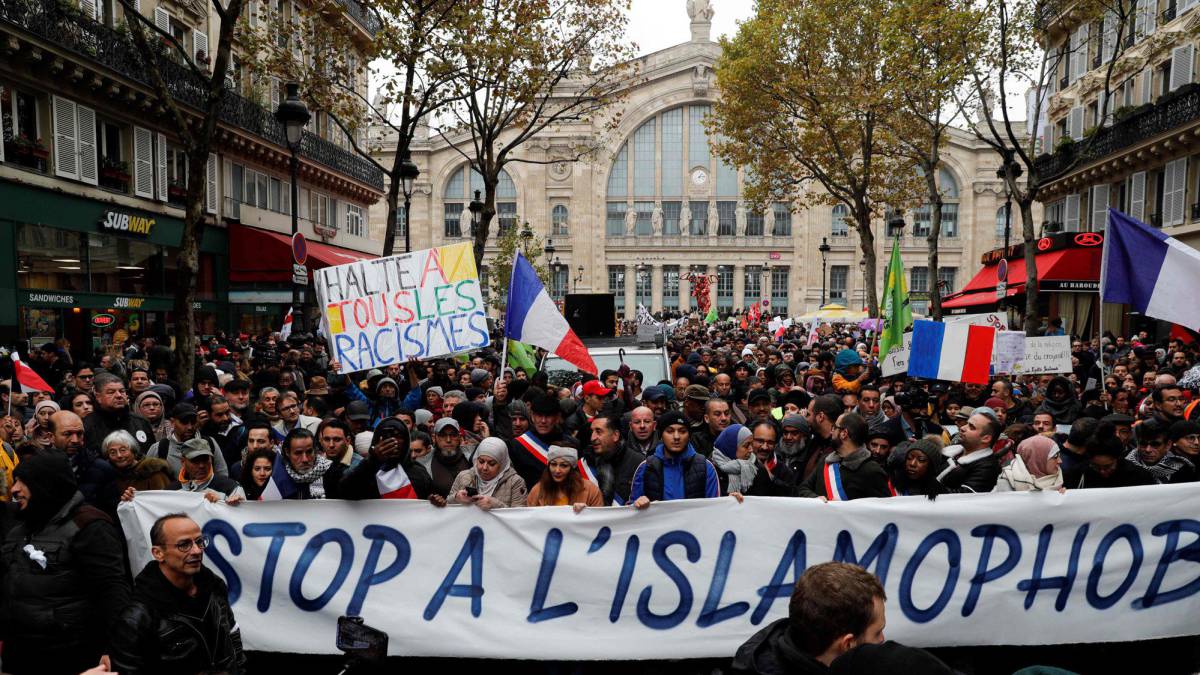 Marcha contra la islamofobia, el domingo en París.