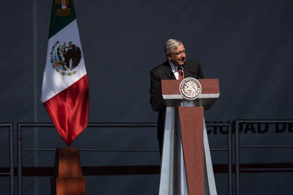 El presidente Andrés Manuel López Obrador durante los festejos del primer año de gobierno.