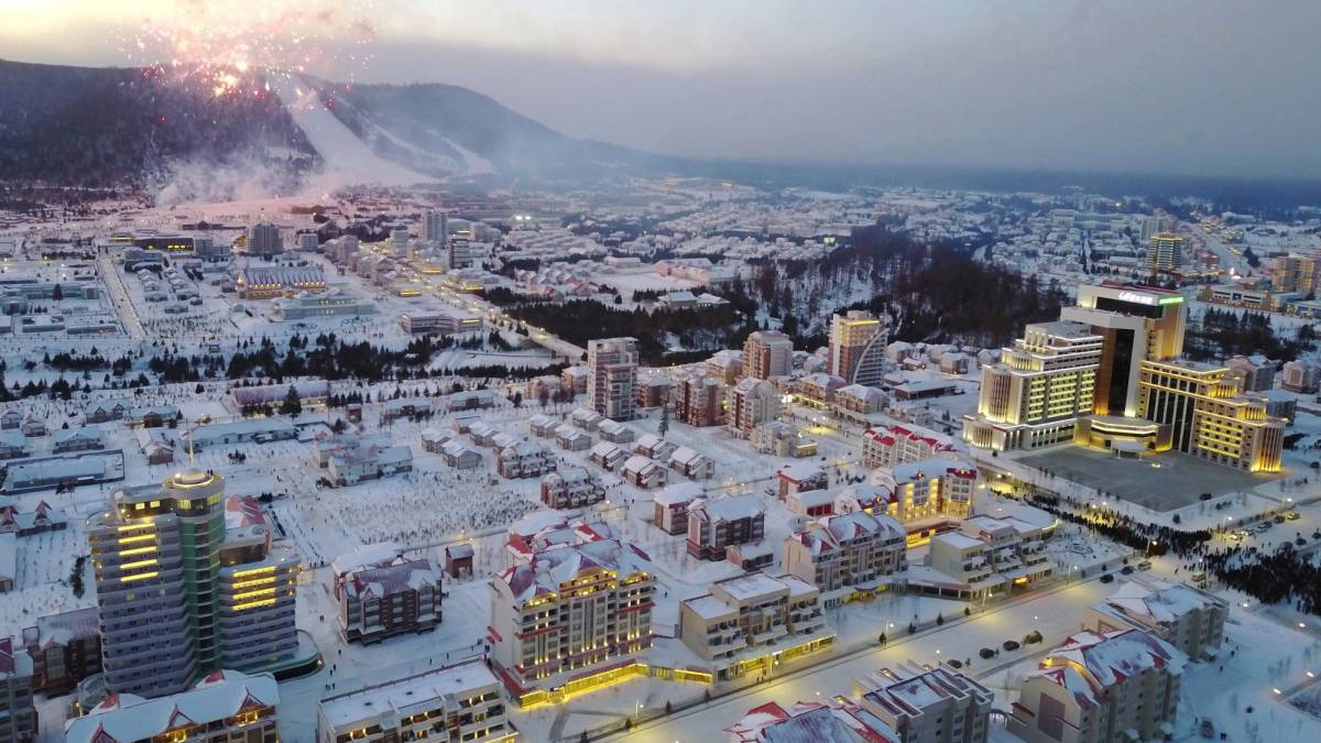 Imagen difundida por la KCNA de la nueva ciudad.