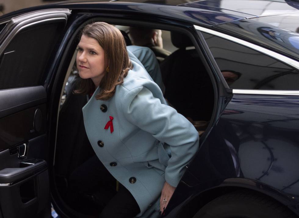 La candidata del Partido Liberal Demócrata, Jo Swinson, este domingo en Londres