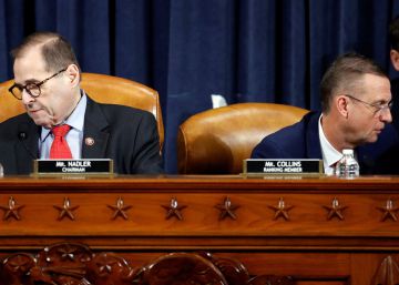 House Judiciary Committee Chairman Rep. Jerrold Nadler, D-N.Y., left, and ranking member Rep. Doug Collins, R-Ga., leave after the House Judiciary Committee voted to approve the articles of impeachment against President Donald Trump, December 13, 2019, on Capitol Hill in Washington, U.S. Patrick SemanskyPool via REUTERS