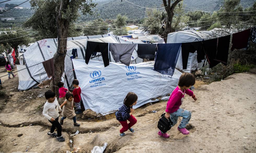 Children in the Moria refugee camp, in Lesbos (Greece), last November.