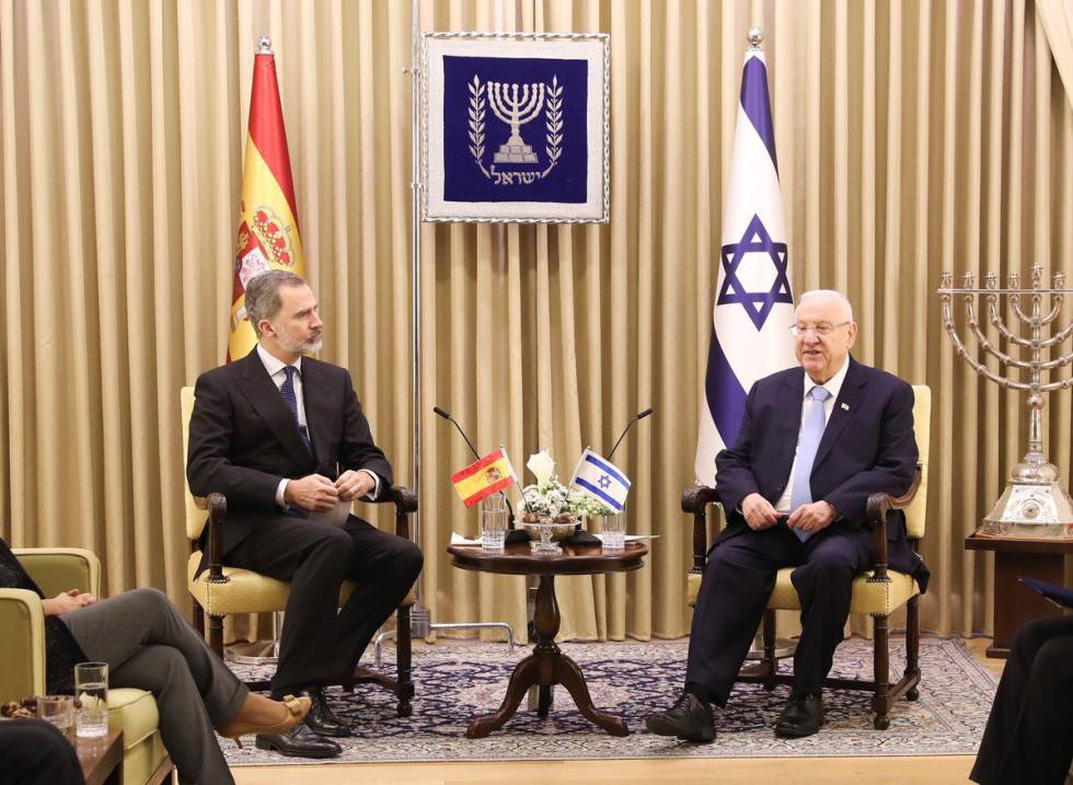 El Rey Felipe VI con el presidente israelí, Reuven Rivlin, en el International Leader’s Forum de Jerusalén, hoy.rn 