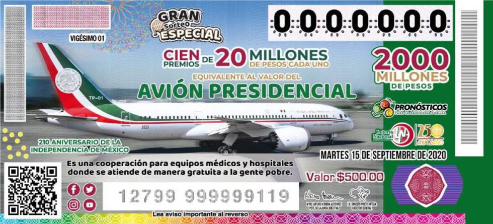 México anuncia la “rifa simbólica” del avión presidencial ...