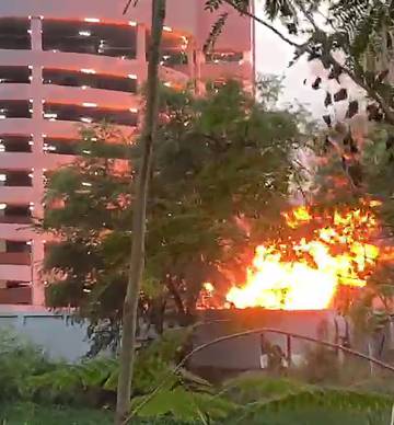 Captura de vídeo que muestra una explosión durante el ataque.