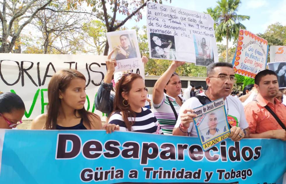 La protesta de los familiares de desaparecidos, en Caracas. 