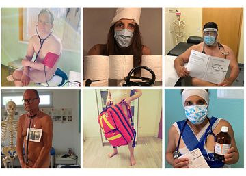 Médicos alemanes se desnudan para protestar por el riesgo de contraer covid-19