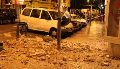 Rubble in the streets of Melilla.