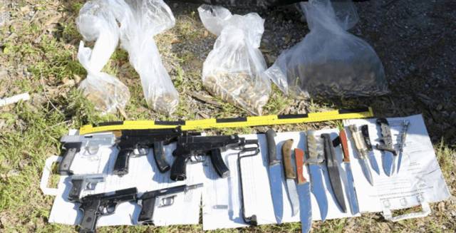 Material found inside the weapons cache in Ceuta last week.