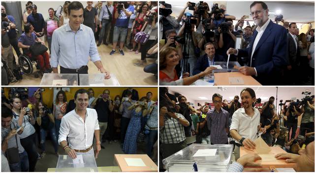 Spain’s political leaders cast their votes.