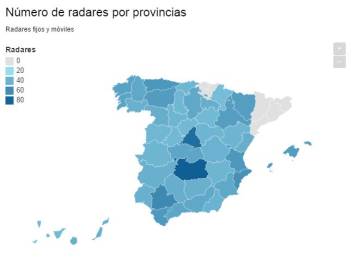 Los radares fijos, móviles y de tramo de España