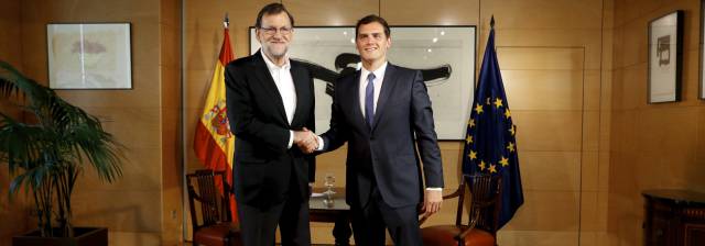 Mariano Rajoy y Albert Rivera, antes de su reuni&oacute;n del mi&eacute;rcoles. 