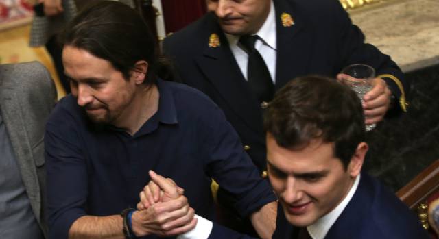 Pablo Iglesias y Albert Rivera, en el Congreso, en una foto de archivo. 