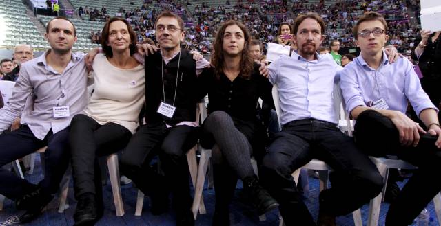 Los promotores de Podemos, en el primer congreso.