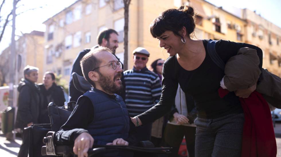 Teresa Rodríguez y Pablo Echenique, en Córdoba.
