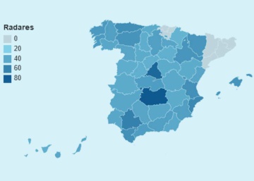 Los radares fijos, móviles y de tramo de España