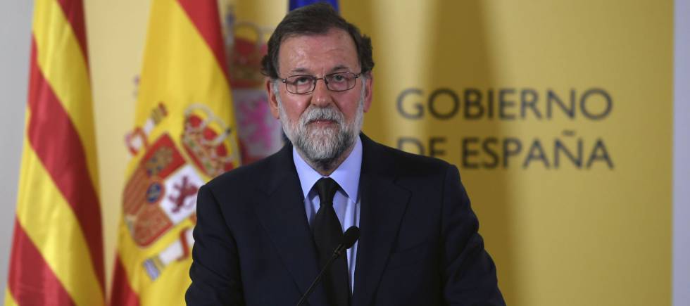 Rajoy en una rueda de prensa tras los atentados en Cataluña.