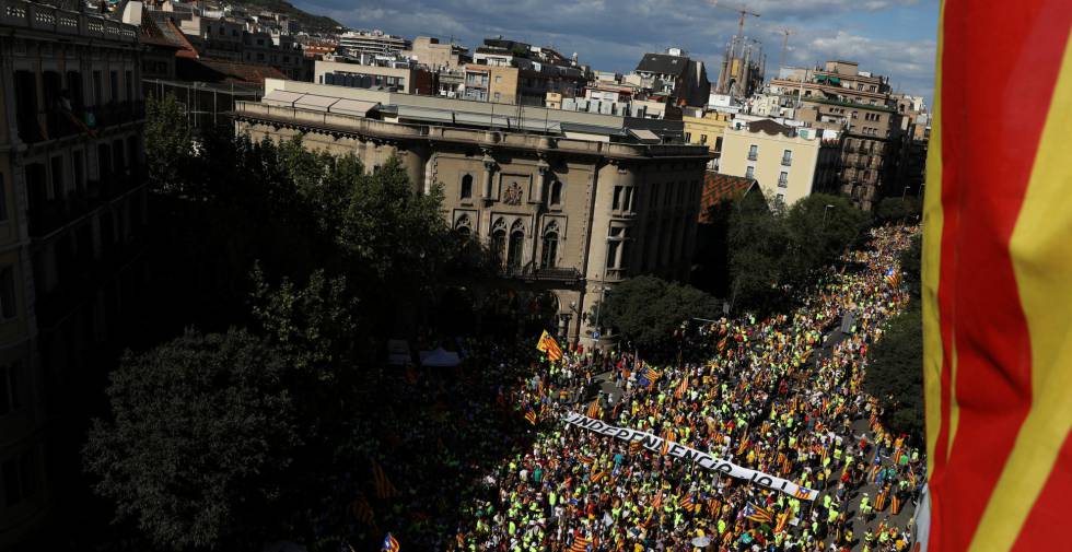Manifestación de 'La Diada' en Barcelona, el pasado 11 de septiembre. 