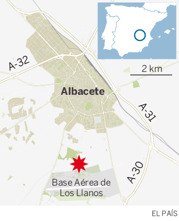 Mapa de localización del accidente del Eurofighter