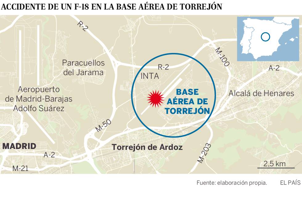 Un fallo de motor, causa del accidente del F-18 en Torrejón