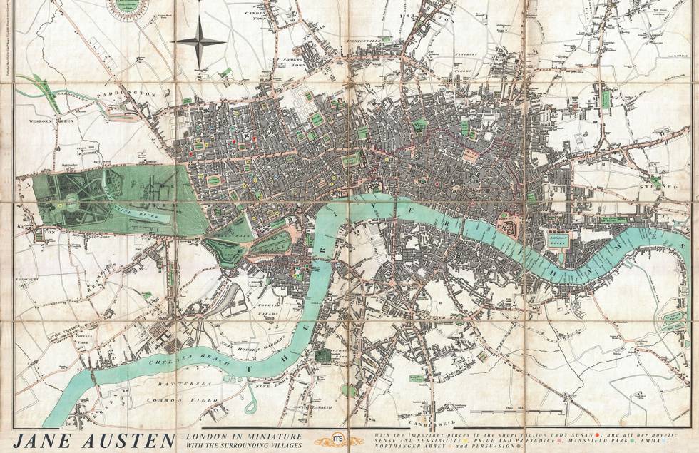 El mapa del Londres de Jane Austen.