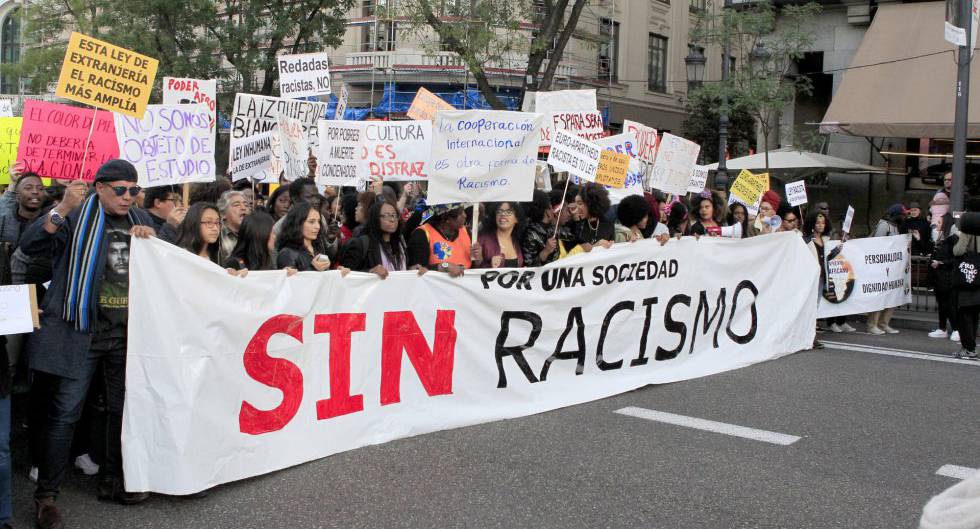 A street march against racism in Madrid in 2017.