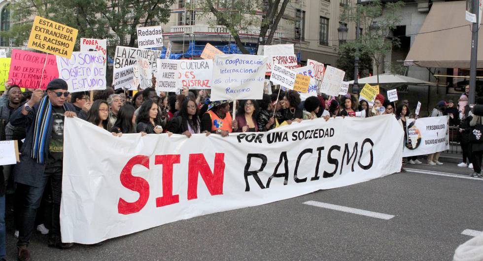 Manifestación contra el racismo en Madrid en 2017.