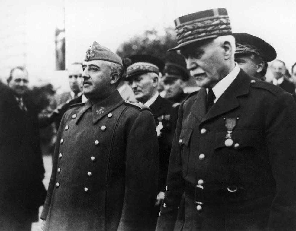 Franco y el mariscal Pétain, líder de la Francia colaboracionista, en febrero de 1941 en Montepellier