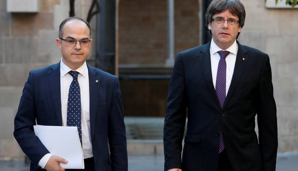 Jordi Turull y Carles Puigdemont, en una imagen del pasado octubre.