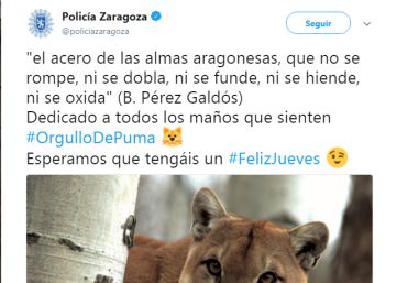 La Policía de Zaragoza responde con ironía al comentario del concejal de ERC de Cambrils que ofendió a los maños