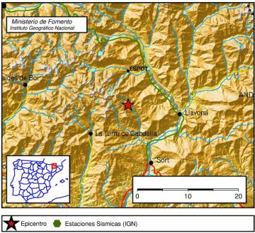 Un terremoto de 3,2 en los Pirineos se siente en Sort