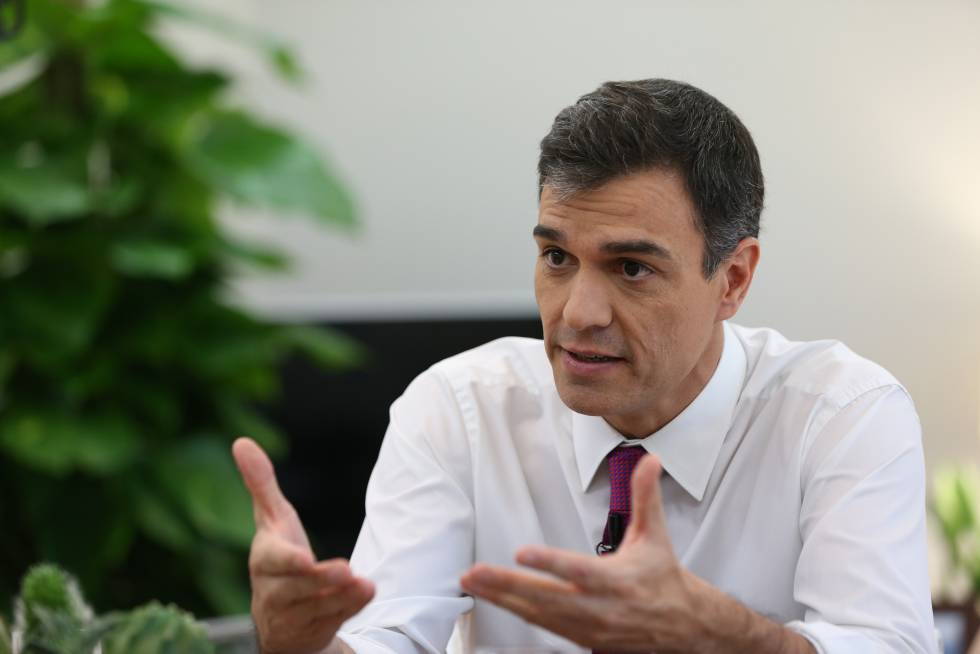 Pedro SÃ¡nchez during the interview.