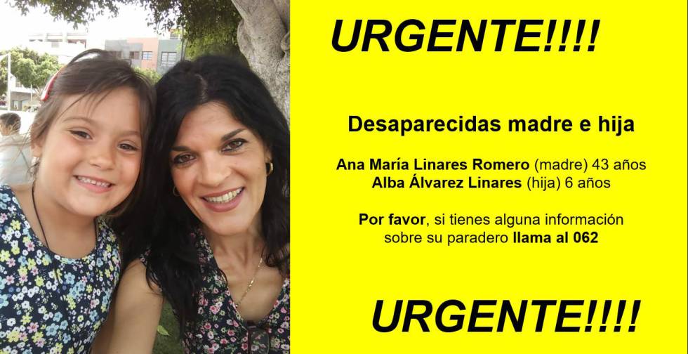 Imagen de la madre y la hija en los mensajes que la familia difundió para alertar de su desaparición.