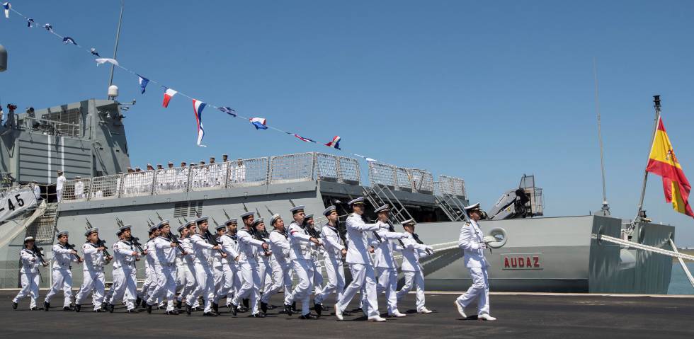 Acto de entrega en San Fernando (Cádiz), a finales del pasado mes de julio, de un buque construido por Navantia.