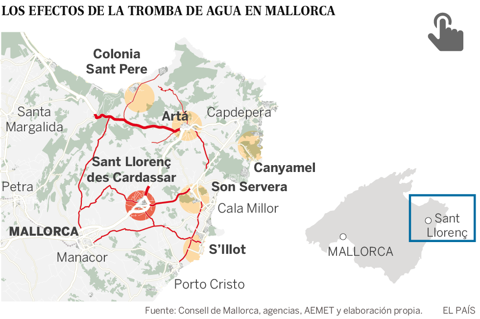 Nueve muertos y seis desaparecidos tras una fuerte tromba de agua en Mallorca