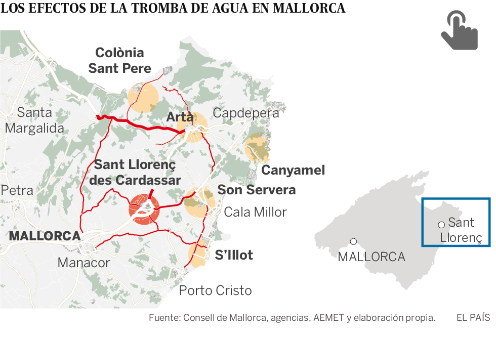 Diez muertos y un niño desaparecido en la tromba de agua de Mallorca