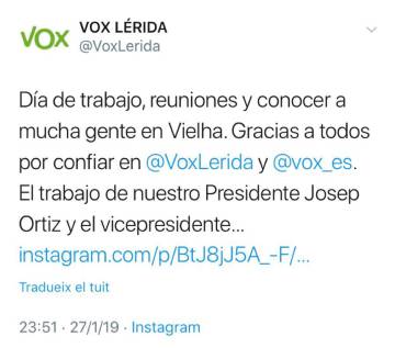 Detenido el líder de Vox en Lleida por presuntos abusos sexuales a discapacitados