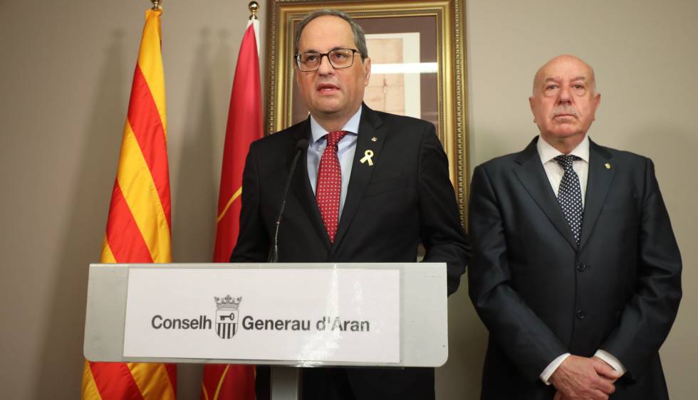 El presidente de la Generalitat, Quim Torra, este lunes.
